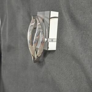 Vintage Newbridge Silver Tone Modernist Open Cuff Bracelet Sculptural Design